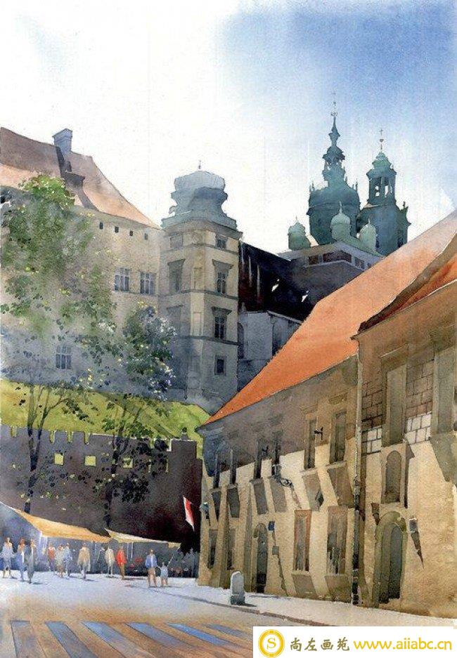 水彩风格欧洲城市建筑与风景绘画 插画师Michal Suffczynski_