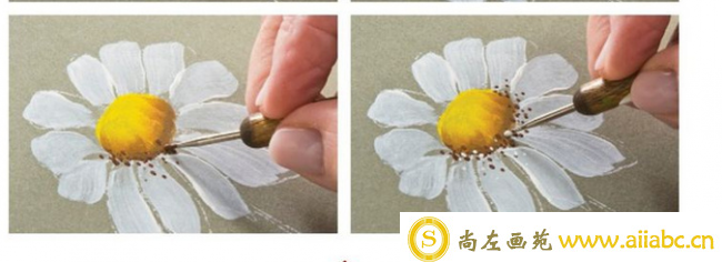 唯美菊花的手绘画的画法  雏菊的色彩绘画教程_