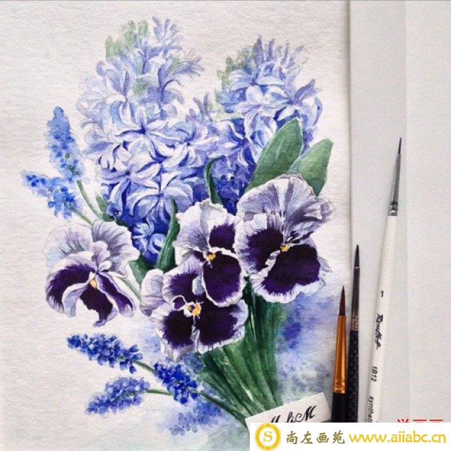 好看的花朵水彩画 逼真唯美的植物花卉绘画作品_