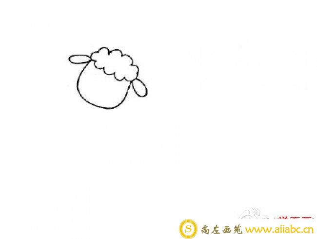 可爱小羊羔儿童画教程步骤图片彩色 可爱的羊咩咩儿童画画法 羊咩咩怎么画_