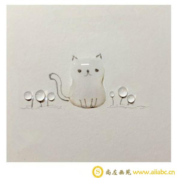 简笔画教程：3D猫咪的简笔画画法教学