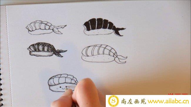 【视频】简单又可爱的寿司水彩手绘视频教程 寿司简笔画视频教程_