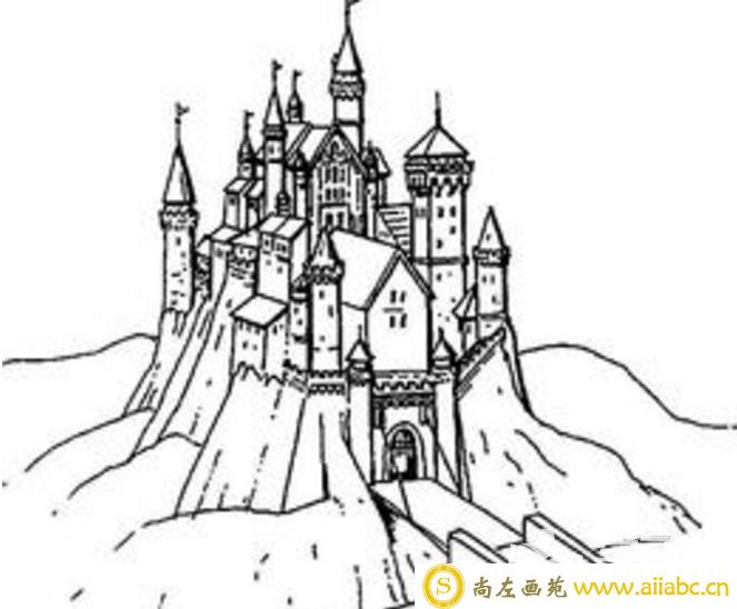 公主的城堡简笔画图片