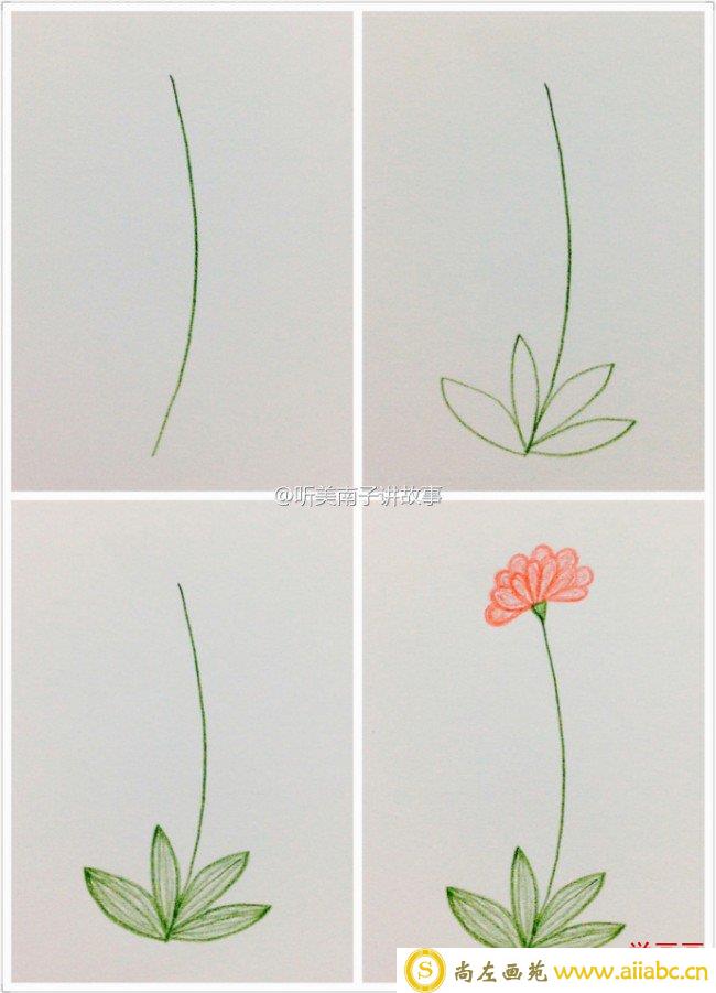 简单彩铅植物简笔画教程 小清新植物简单彩铅画素材图片_