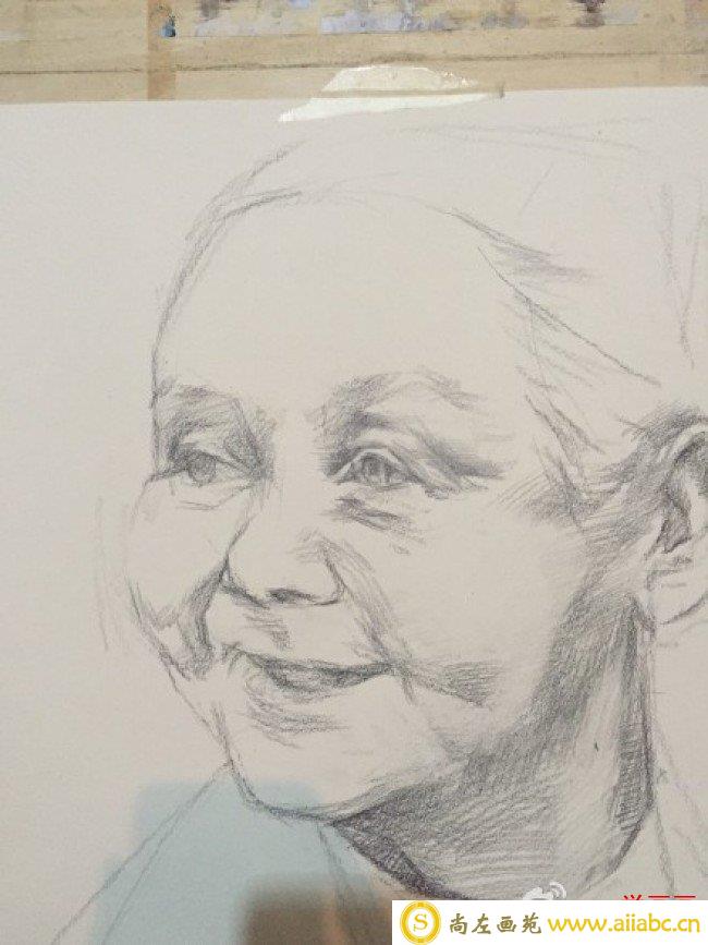 慈祥的老奶奶素描画图片手绘教程 老奶奶头像素描画怎么画_