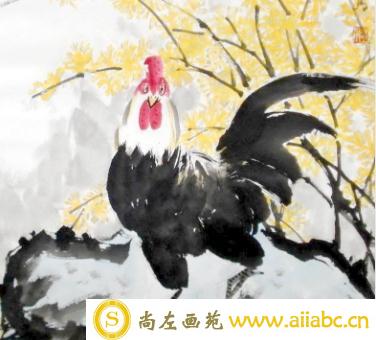 鸡的中国画作品
