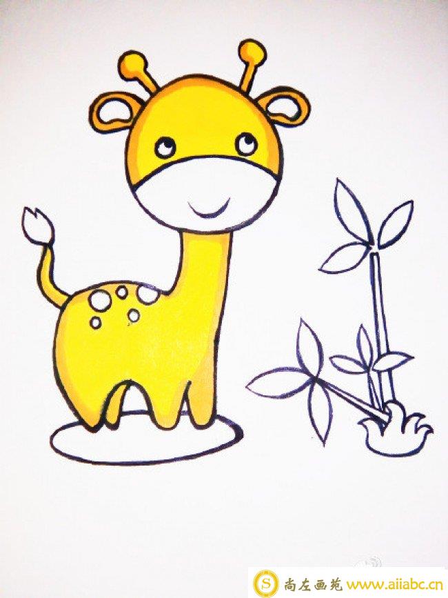 可爱长颈鹿怎么画 长颈鹿简笔画画法 长颈鹿卡通画儿童画手绘教程_