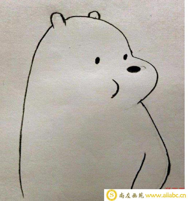 可爱的北极熊简笔画怎么画 北极熊的简笔画画法 北极熊简笔画教程图片_