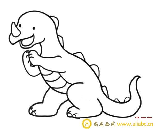 可爱的恐龙宝宝简笔画图片_可爱的恐龙宝宝怎么画