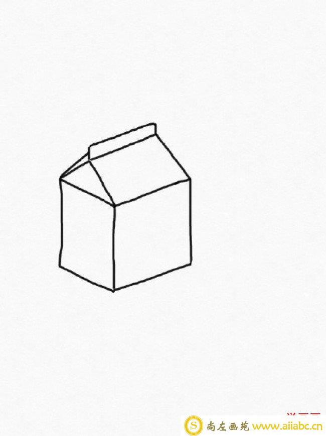 包装盒果汁和水果橙子简笔画教程图片 立体包装盒简笔画画法_