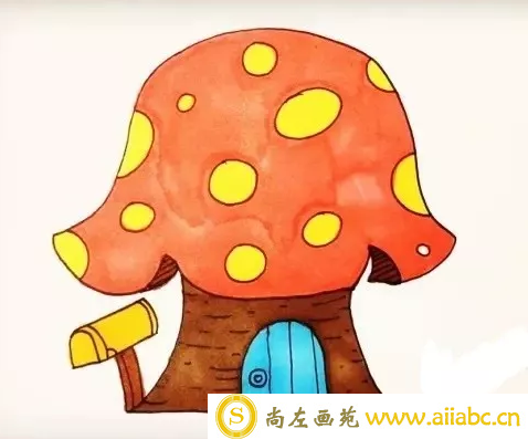 儿童画蘑菇房子的画法