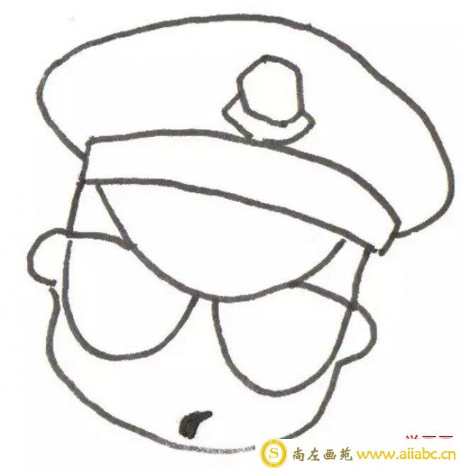 警察叔叔简笔画怎么画 教你画交警的简笔画画法 简单的警察卡通画教程图片_