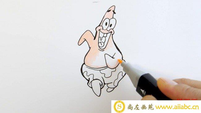 【视频】可爱的海绵宝宝派大星简笔画手绘视频教程_