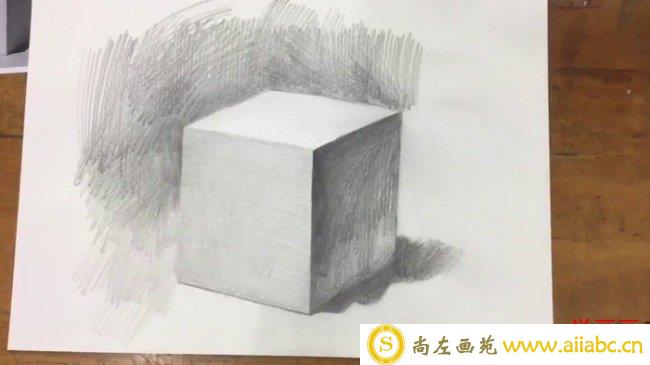 【视频】正立方体素描怎么画？简单的正方形立方体的素描画法手绘视频教程_
