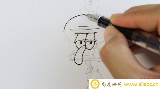 【视频】可爱的海绵宝宝章鱼哥简笔画手绘视频教程 章鱼哥的画法视频教程_