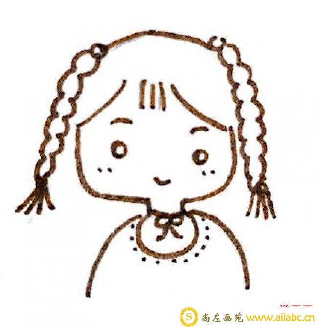 最简单的小女孩的简笔画图片 适合小孩子画的小女生简单儿童画_