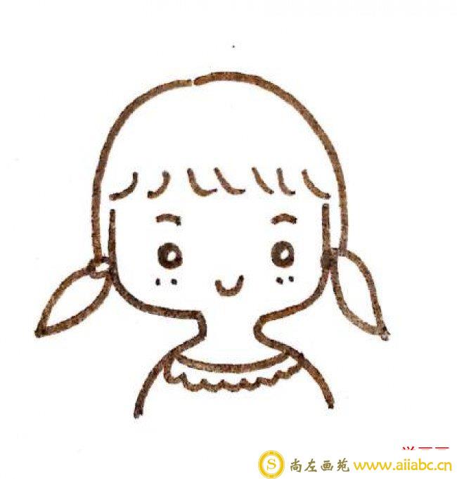 最简单的小女孩的简笔画图片 适合小孩子画的小女生简单儿童画_
