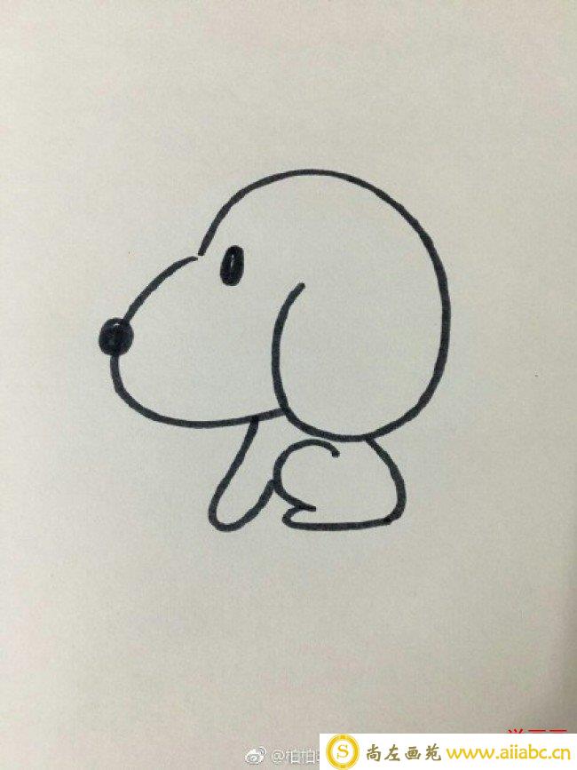 超简单的斑点狗简笔画教程 简单的Q版小狗狗画法 小狗怎么画_