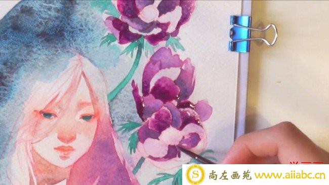【视频】超有感觉温婉甜美的女生森系水彩画手绘视频教程_