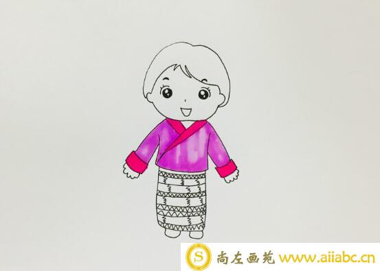 不丹传统服饰简笔画怎么画？不丹传统服饰简笔画的教程