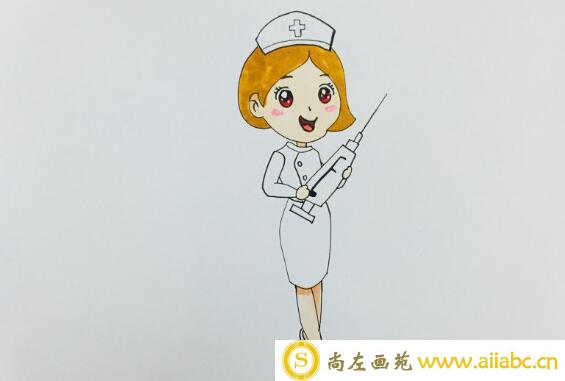 护士打针简笔画怎么画？护士打针简笔画的教程
