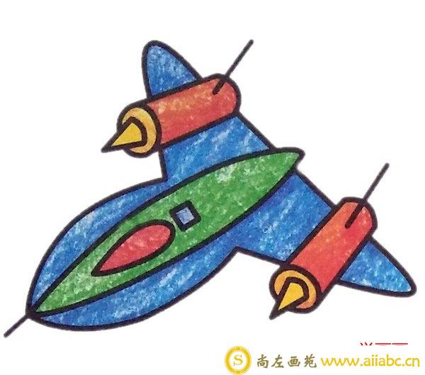 轰炸机简笔画彩色图片的画法