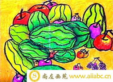 水果简笔画：西瓜