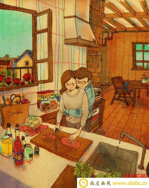 韩国插画师puuung的暖心爱情故事插画 - 图10