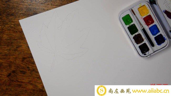 【水彩枫叶】简单唯美的枫叶水彩画法 用水彩怎么画树叶 树叶的画法_
