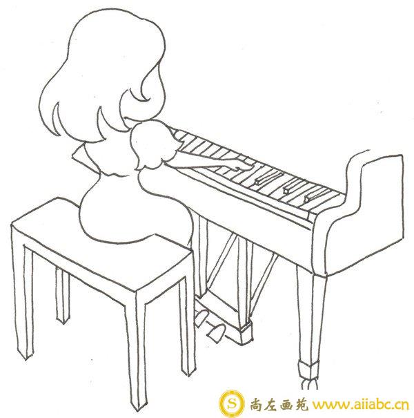 卡通钢琴家弹琴