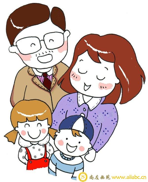 卡通一家人儿童画图片