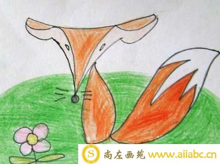 彩色铅笔画：狐狸的惊异