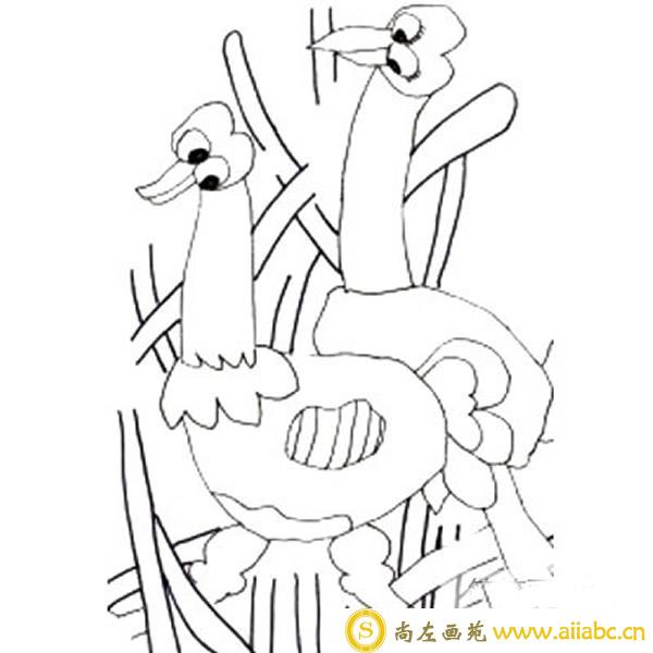 儿童画基础教程 鸵鸟水粉儿童画的画法