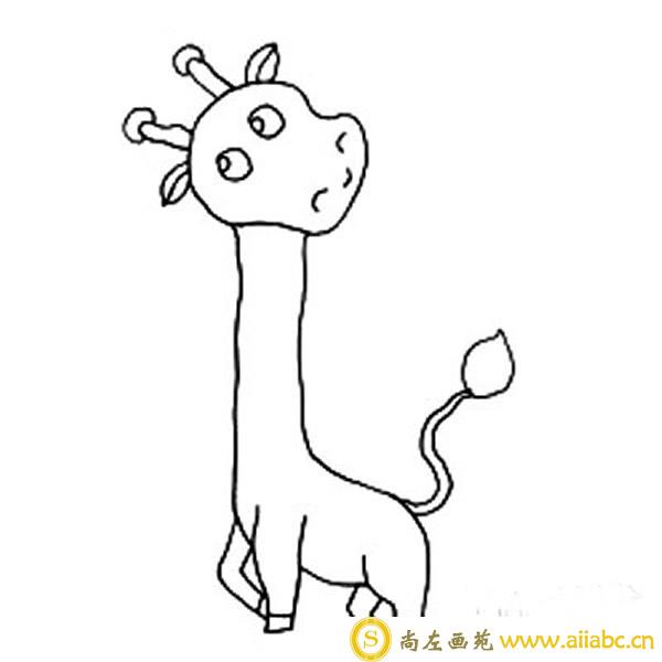 长颈鹿简笔画简单步骤 动物长颈鹿图片简笔画