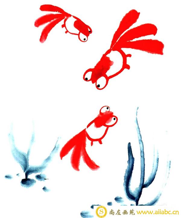 儿童国画金鱼步骤图片 简笔画金鱼怎么画?