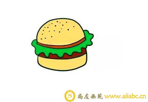 汉堡简笔画：教你画美味的汉堡