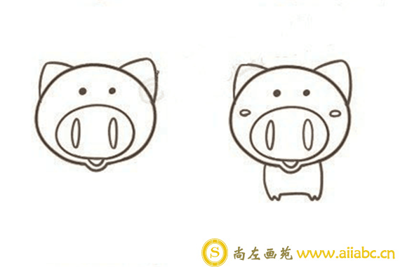 简笔画教程：可爱的小猪简笔画画法