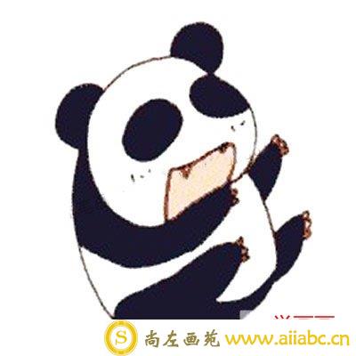可爱的熊猫简笔画图片