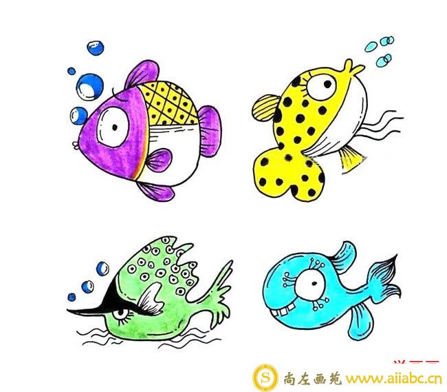 海洋鱼类简笔画