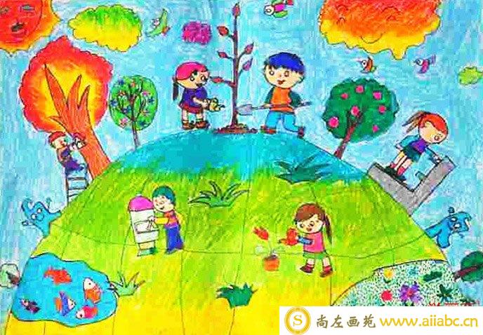 保护家园关爱地球儿童绘画_关于环保的画