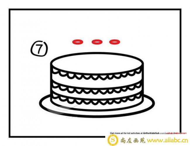 超简单的生日蛋糕简笔画画法 生日蛋糕简笔画怎么画 参考图片_