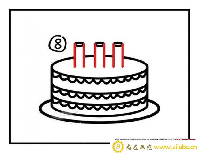 超简单的生日蛋糕简笔画画法 生日蛋糕简笔画怎么画 参考图片_