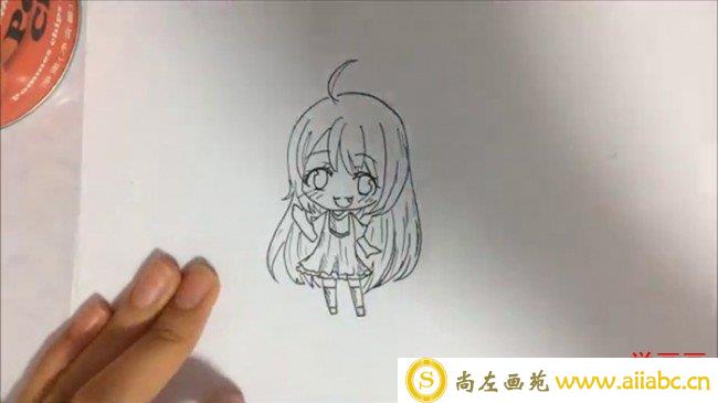 【视频】简笔Q版可爱小萝莉女生动漫画线稿手绘视频教程_