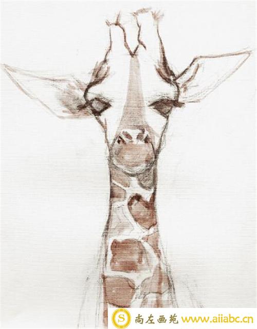 丙烯画教程：教你用丙烯画长颈鹿