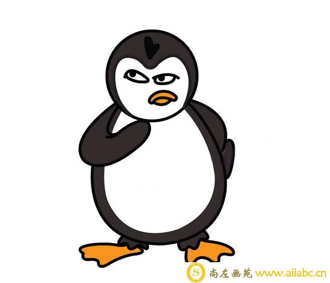 企鹅简笔画彩色图片