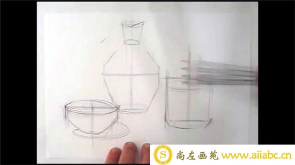 素描静物教程：静物罐子的组合素描练习