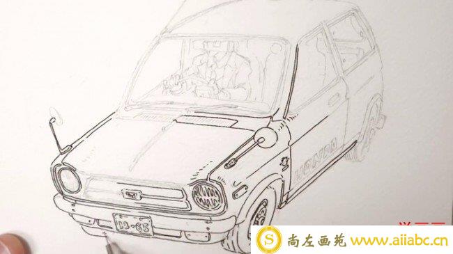 【视频】小清新汽车水彩手绘视频教程 汽车的画法 汽车水彩画_