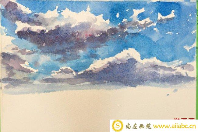 以天空为主的风景水彩画图片 天空风景水彩手绘教程图片 画法 怎么画_