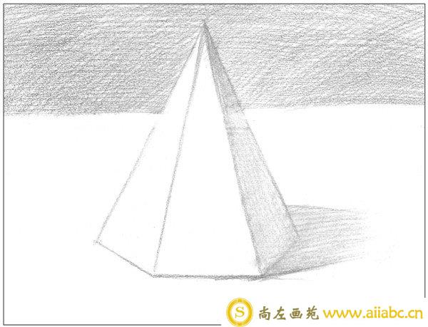 素描六棱锥的画法教程