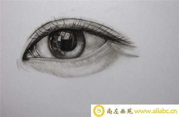 炭笔教学：唯美眼睛手绘教程